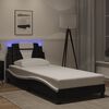 vidaXL Cadre de lit Viana avec LED sans matelas noir et blanc 90x200 cm