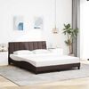 vidaXL Cadre de lit sans matelas Hanko marron fonc&eacute; 160x200 cm tissu