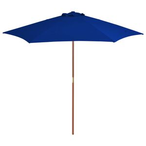 vidaXL Parasol de jardin avec m&acirc;t en bois bleu 270 cm