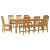 vidaXL Ensemble de salle &agrave; manger 9 pc Beige Bois de ch&ecirc;ne massif