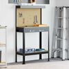 vidaXL Bancs de travail Noir 81 x 41 x 145 cm Bois d'ing&eacute;nierie