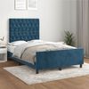 vidaXL Cadre de lit sans matelas bleu fonc&eacute; 120x190 cm velours