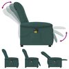 vidaXL Fauteuil de massage inclinable &eacute;lectrique Vert fonc&eacute; Tissu