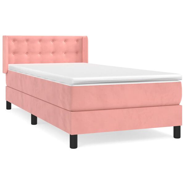 vidaXL Sommier &agrave; lattes de lit et matelas Rose 80x200 cm Velours