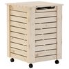 vidaXL Panier &agrave; linge et roulettes RANA 45x45x64 cm bois massif de pin