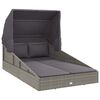 vidaXL Transat avec toit pliable gris 200x114x128 cm r&eacute;sine tress&eacute;e