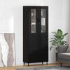 vidaXL Haut Armoire 2 pcs Ch&ecirc;ne noir Bois Agglom&eacute;r&eacute; et Verre