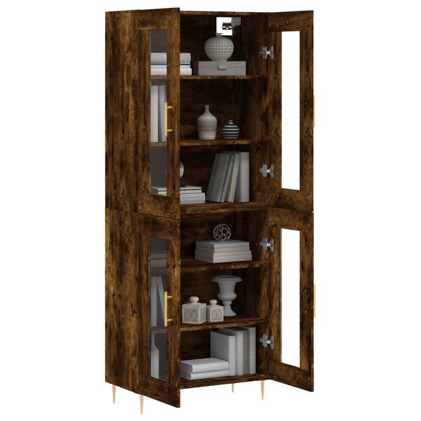vidaXL Buffet haut Chêne fumé 69,5x34x180 cm Bois d'ingénierie