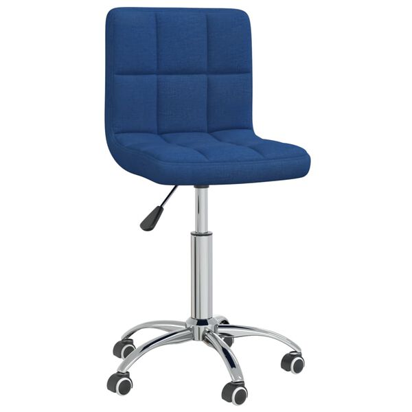 vidaXL Chaise pivotante de salle &agrave; manger Bleu Tissu