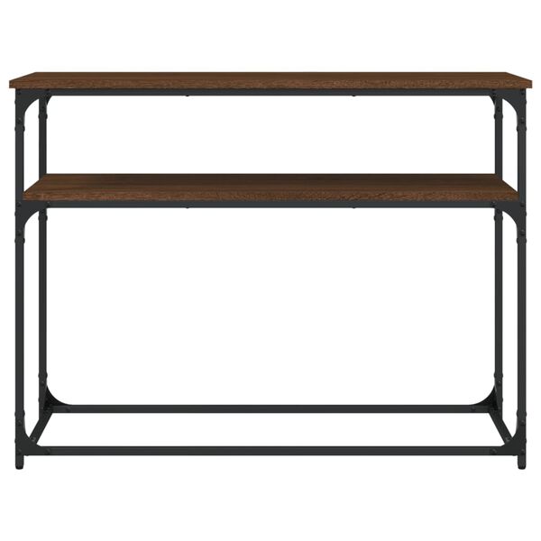 vidaXL Table console ch&ecirc;ne marron 100x35,5x75 cm bois d'ing&eacute;nierie