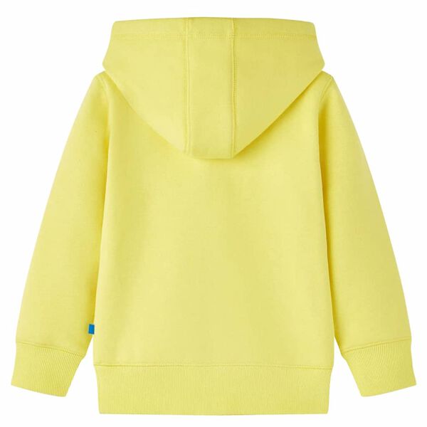 Sweat-shirt à capuche et fermeture éclair pour enfants jaune clair 116