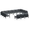 vidaXL Ensemble de canap&eacute; de jardin 13 pc Noir Acier