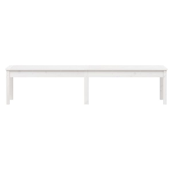 vidaXL Banc de jardin &agrave; 2 places blanc 203,5x44x45 cm bois massif pin
