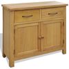 vidaXL Buffet 90 x 33,5 x 83 cm Bois de ch&ecirc;ne massif