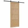 vidaXL Porte coulissante Naturel et Noir 86 x 211 cm Pin massif