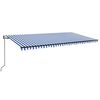 vidaXL Auvent r&eacute;tractable Bleu et Blanc 600 &times; 350 cm Polyester