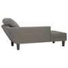 vidaXL Chaise longue avec coussin gris clair tissu en velours côtelé
