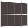 vidaXL Cloison de s&eacute;paration 4 panneaux Marron 200x220 cm Tissu