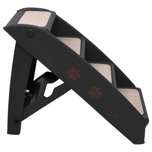 vidaXL Escaliers pliables pour chiens Noir 62x40x49,5 cm