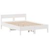 vidaXL Lit biblioth&egrave;que sans matelas blanc 135x190 cm bois pin massif