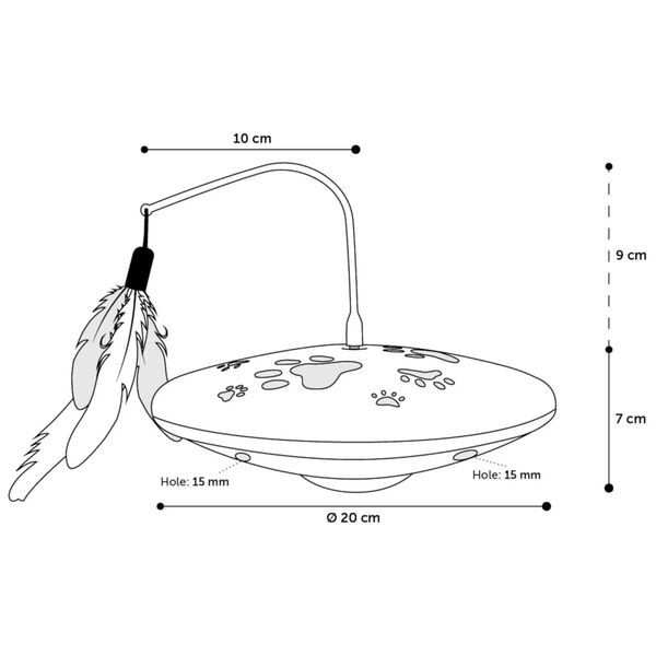 FLAMINGO Jouet &eacute;lectronique pour chat Galaxy 20x20x16 cm Blanc