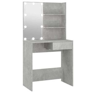 vidaXL Coiffeuse avec LED Gris b&eacute;ton 74,5x40x141 cm