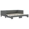 vidaXL Lit de jour avec gigogne sans matelas gris fonc&eacute; 100x200 cm
