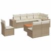 vidaXL Salon de jardin avec coussins 9 pcs beige r&eacute;sine tress&eacute;e