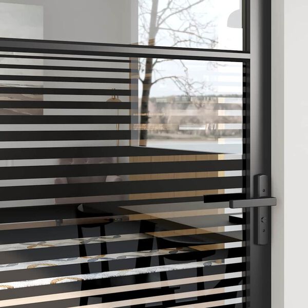 vidaXL Porte en verre Ray&eacute; Noir 76 x 3.5 x 201.5 cm Aluminium