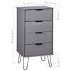 vidaXL Armoire à tiroir Gris 45x39,5x90,3 cm Bois de pin solide