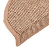 vidaXL Tapis d'escalier 15 pièces 65 x 21 x 4 cm Marron clair Demi-rond Grand