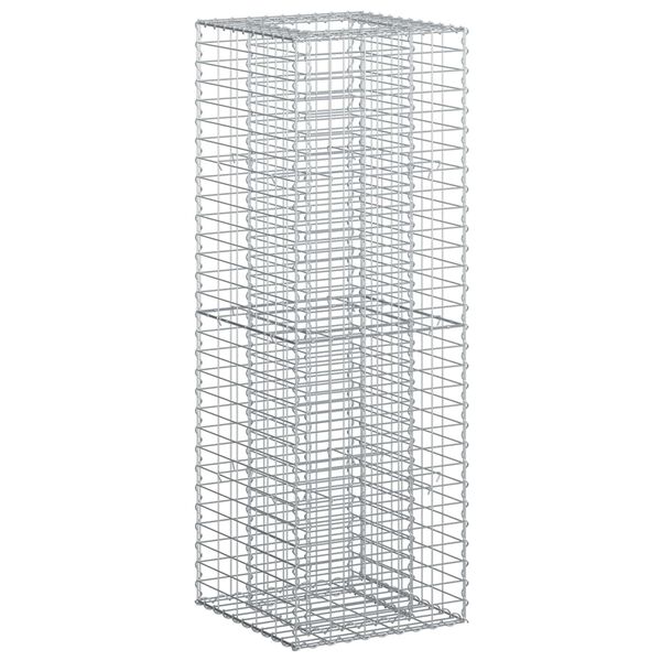 vidaXL Lit sur&eacute;lev&eacute; gabion Argent&eacute; 50 x 50 x 150 cm Acier galvanis&eacute;