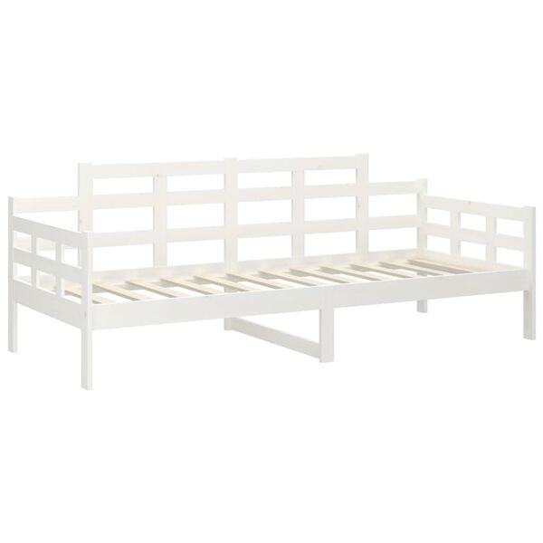 vidaXL Lit de jour sans matelas blanc bois de pin massif 90x200 cm