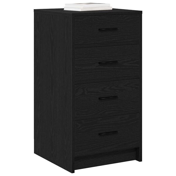 vidaXL Buffet avec tiroir Ch&ecirc;ne noir 40 x 41 x 75 cm Bois d'ing&eacute;nierie