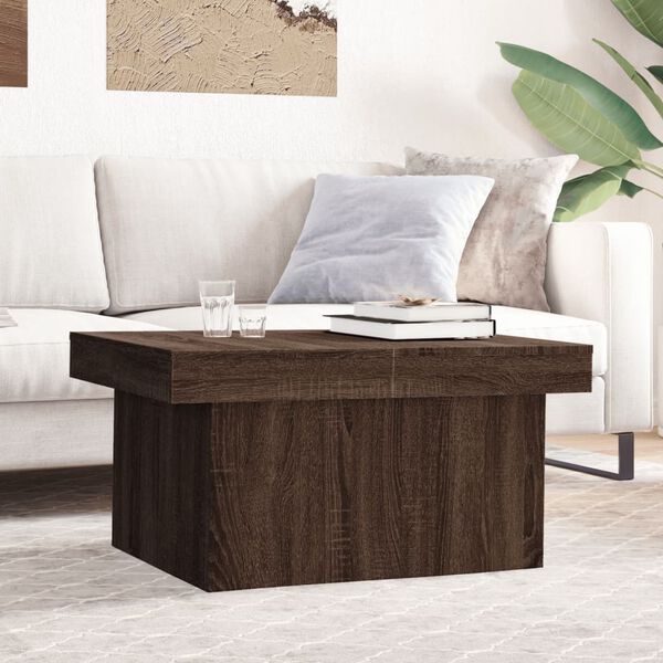 vidaXL Table basse ch&ecirc;ne marron 80x55x40 cm bois d'ing&eacute;nierie
