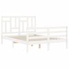 vidaXL Cadre de lit sans matelas blanc 140x190 cm bois massif