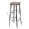 vidaXL Tabourets de bar lot de 4 argenté et marron MDF