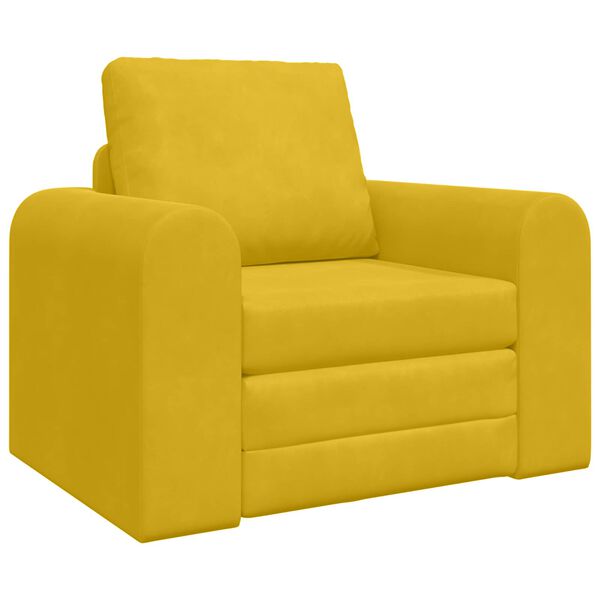 vidaXL Canap&eacute;-Lit Jaune 98 x 71 x 83 cm Velours
