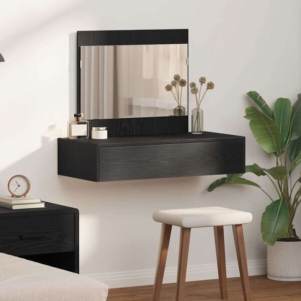 vidaXL Table de Toilette Noir 83 x 40 x 70 cm Bois d'ingénierie