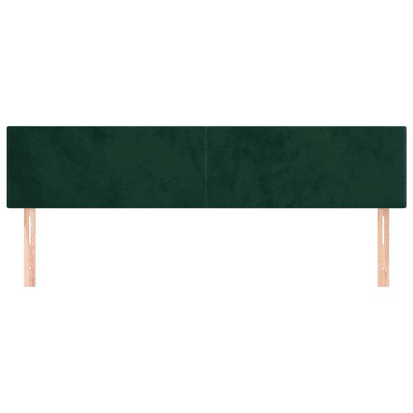 vidaXL T&ecirc;tes de lit 2 pcs Vert fonc&eacute; 90x5x78/88 cm Velours