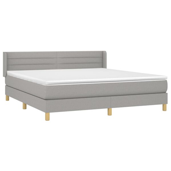 vidaXL Sommier &agrave; lattes de lit avec matelas Gris clair 160x200cm Tissu