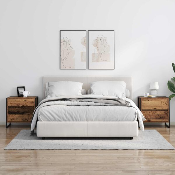 vidaXL Table de chevet Bois Ancien 50 x 39,5 x 50 cm Bois d'ing&eacute;nierie