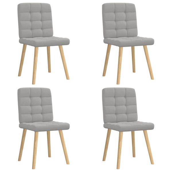 vidaXL Chaises &agrave; manger lot de 4 gris nuage tissu