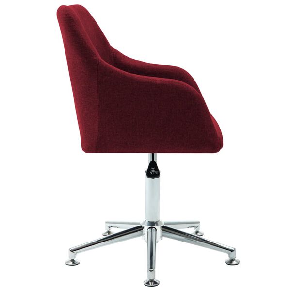 vidaXL Chaise pivotante à manger rouge bordeaux tissu