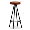 vidaXL Ensemble de bar 7 pcs Bois d'acacia Cuir v&eacute;ritable et toile