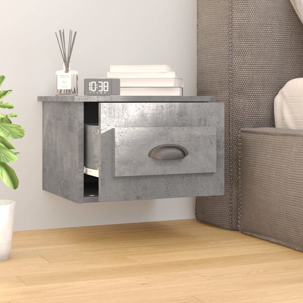 vidaXL Tables de chevet murales 2 pcs gris b&eacute;ton 41,5x36x28 cm