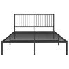 vidaXL Cadre de lit m&eacute;tal sans matelas avec t&ecirc;te de lit noir 140x190cm