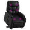 vidaXL Fauteuil inclinable de massage électrique noir similicuir