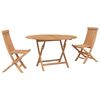 vidaXL Ensemble bistro de jardin 3 pcs Naturel Bois de teck massif