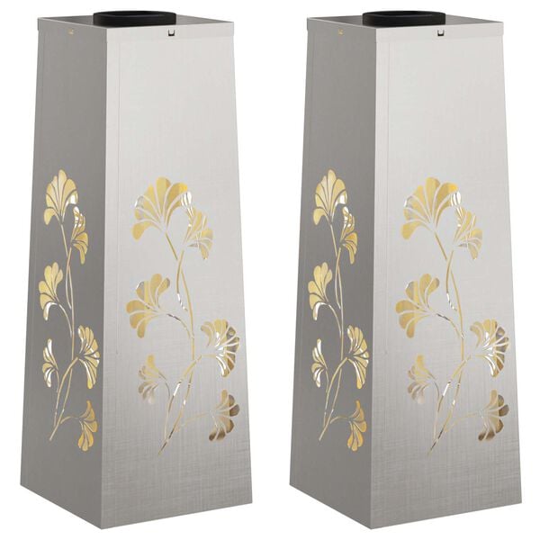 vidaXL Lumi&egrave;re de chemin LED solaire 2 pcs Acier inoxydable